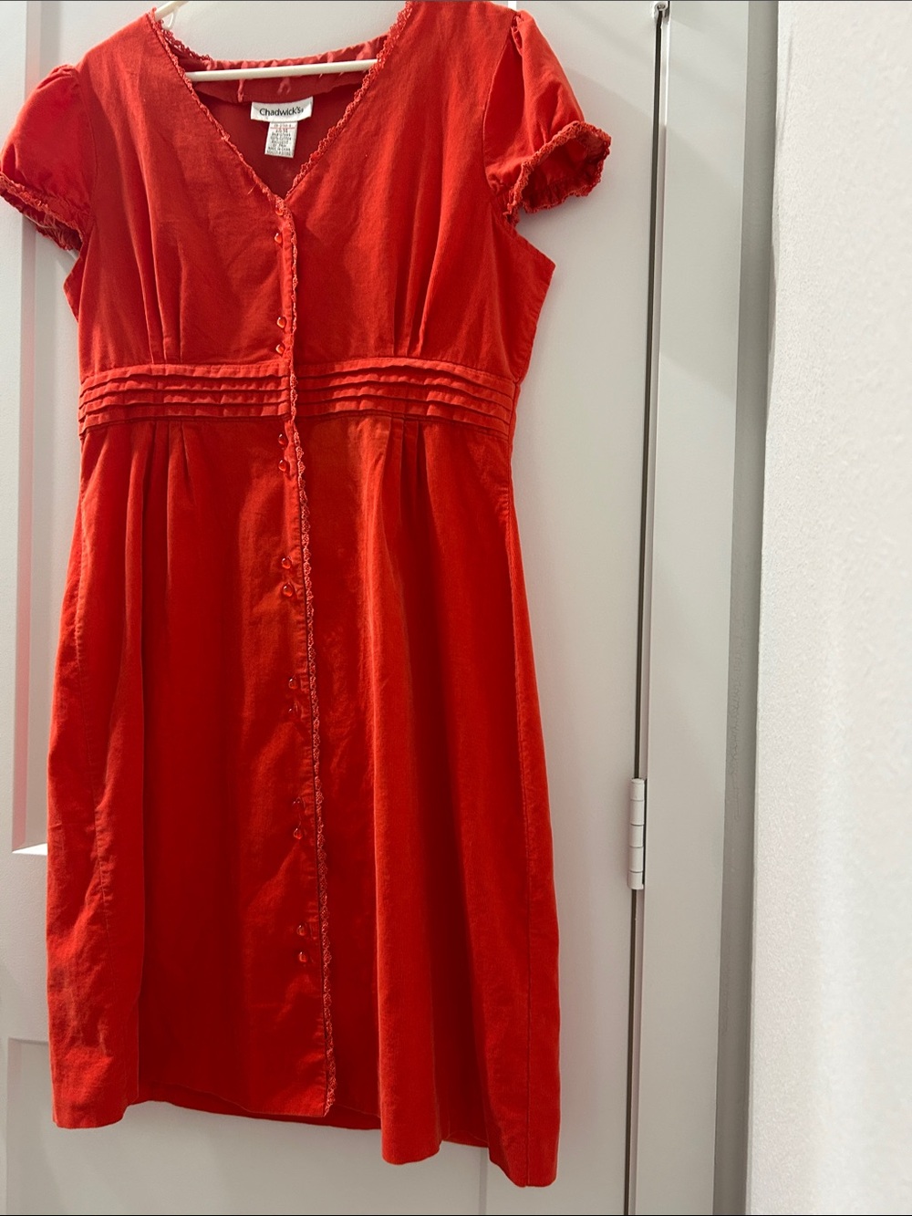 Chadwicks Bright Red Girls' Button-Front Dress